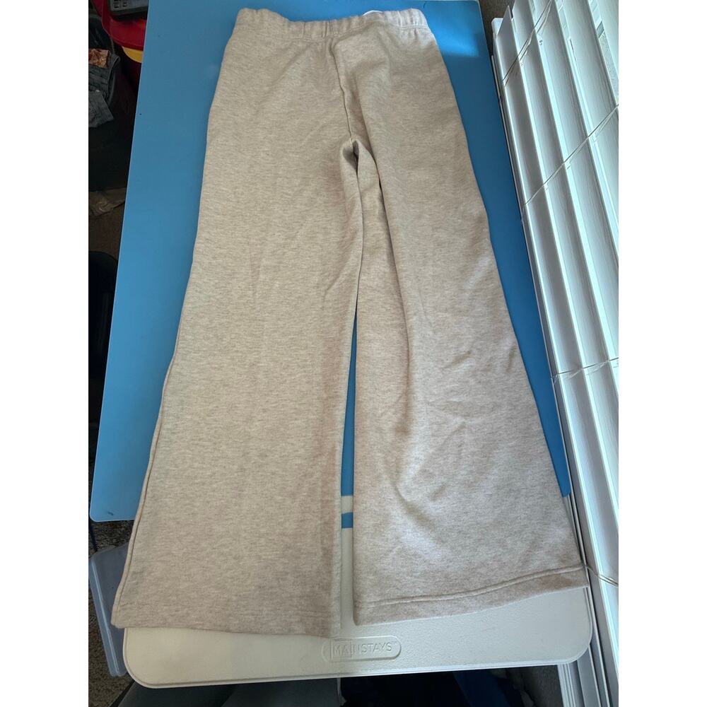 OGL Womens Move Wide Leg Pants Large Cream Knit Drawstring Casual Lounge Comfy - Picture 2 of 9